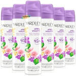 6x Yardley APRIL VIOLETS Body Spray Fragrance 75ml