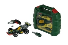 Theo Klein 8375 Bosch Grand Prix Case with Ixolino I With Battery-Powered Ixolino Cordless Screwdriver I Racing Car Can be Dismantled into 10 Parts I Toy for Children Aged 3 Years and Up