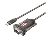 Unitek Y-1105K - Usb / Seriell Kabel - 24 Pin Usb-C (Hane) Till Rs-232 (Hane) - 1.5 M - Usb-Ström, Tumskruvar - Svart