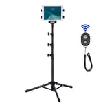 WEIYUDANG Tablet Tripod Mount Floor Stand, Height Adjustable 20 to 60 Inch Tablet Tripod Stand Mount for Ipad, Ipad 2, Ipad pro 11'', Ipad 9.7'', Carrying Case and Bluetooth Remote Control As Gift