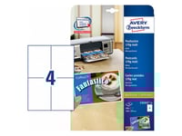 Avery C32252-25, Vit, Självhäftande Skrivaretikett, Kartong, Laser/Bläckstråleskrivare, Matt, Universal