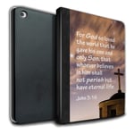 Tablet Case compatible with Apple iPad Air 2 Christian Bible Verse God Loved World/John Flip Faux Book PU Leather Cover