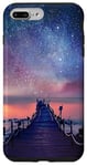 iPhone 7 Plus/8 Plus Clouds Sky Pink Night Water Stars Reflection Blue Starry Sky Case