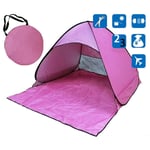 shunlidas Folding Portable Fishing Tent Camping Automatic Pop Up Tents Sun Shelter Anti-uv Sun Shade Awning 2-3 Person Outdoor Summer Tent-pink