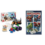 LEGO 10782 Marvel Hulk vs. Rhino Monster Truck Showdown, Toy for Kids Age 4+ with Spider-Man Minifigure & Avengers Birthday Card - Boys Birthday Card - Marvel Birthday Card