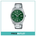 Casio MTP-1302PD MTP-1302PD-3AVEF Classic Watch - Silver / Green - BRAND NEW