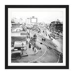Artery8 Junction Main Street Spring 9th Los Angeles 1917 Photo Square Wooden Framed Wall Art Print Picture 16X16 Inch