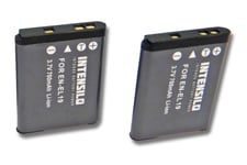INTENSILO 2x Li-Ion batterie 700mAh (3.7V) pour appareil photo vidéo Nikon CoolPix S3300, S3500, S3600,S4100,S4150, S4200, S4300, S5300 comme EN-EL19.