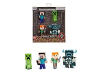 Jada Minecraft 2.5 Inch Die cast Figure 4pk including Steve, Alex, Creeper, Warden to collect or gift suitable for kids from 8 years and over, See all Jada metal figures in the Jada Store