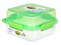 Sistema Lunch Stack Square To Go Lunch Box | 1.24 L Food Container with Bento-Style Compartments | BPA-Free | Assorted Colours