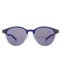 Hugo Boss by Round Mens Matte Blue Turquoise Mirror Sunglasses - One Size