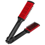 Straightening Comb Static Hollow Heat Resistant Black Red Double Sided SG5