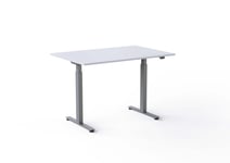 Wulff Höj och sänkbart skrivbord 120x80cm Färg på stativ: Silver - bordsskiva: Vit laminatskiva