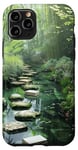 Coque pour iPhone 11 Pro Zen Garden Livres Nature Paisible Bambou Vert