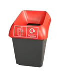Plastic 30 L 30 Litre Recycling Grey Bin Red Lid Waste Rubbish Dustbin
