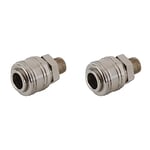Silverline 237552 Euro Air Line Male Thread Quick Coupler 1/4" BSP (Pack of 2)
