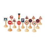 Trafikskyltar för leksaksbilar - träleksaker från Plantoys