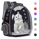 Henkelion Sac à Dos de Transport à Bulles pour Chat et Petit Chien et Chat de Petite et Moyenne Taille, Capsule Spatiale, Sac de Voyage approuvé par Les compagnies aériennes, Noir