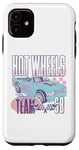 Coque pour iPhone 11 Hot Wheels Racing Team 68 Voiture Convertible Bleu