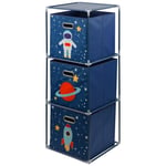 Kids Space Storage Cubes Set of 3 Foldable Toy Chest Box Organizer with Handle