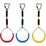 RETYLY Swing Bar Rings 3PCS adjustable Colorful Swing Gymnastic Rings for Kids Boys Girls Weatherproof Gymnastic Ring Ninja Obstacle Course Kit