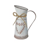 WENFAN Vintage Vase, Rustic Desktop Metal Flower Vase Garden Watering Kettle Pot Home Wedding Dried Flowers Bucket Holder Shabby Chic Country House Style Vintage Tin Container Craft