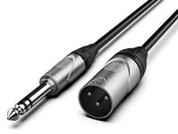 Audibax - PRO XLR Cable, XLR Male to Jack Cable, Professional Microphone Cable, Heavy Duty XLR Cable, Length: 1.5 m, Colour Black, Suitable for: Neewer nw 800, Behringer um2, Behringer c1, Go xlr