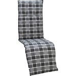 Beo Chaises Coussin avec bordure pour fauteuil relax de jardin Motif carreaux Env. 47 x168 cm, gris/noir/multicolore
