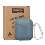 Inbeage Eco Armor Bio Case for AirPods Gen 2 & 1,100% Biodegradable and Compostable,Eco-Friendly and Sustainable,Natural Texture (Smoke Blue)