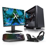AWD-IT Ryzen 4300G Citadel with AMD VEGA Graphics Desktop PC Monitor Package for Gaming