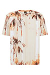 BOSS Mens Teesummer Cotton-Jersey T-Shirt with Palm-Tree Artwork Orange