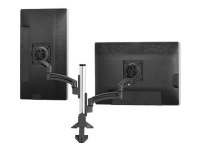 Chief Kontour Series K2C220B - Monteringssats (montering på skrivbord, stång, 2 vridbara armar) - för 2 LCD-bildskärmar - aluminium - svart - skärmstorlek: 10-30 - disk-monteringsbar