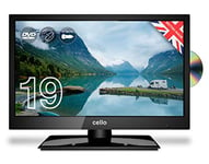 Cello 12 Volt 19" inch ZRTMF0291 Traveller LED Digital TV Built-in DVD Freeview HD and 12 volt Adaptor, Built in satellite receiver with HDMI and USB for recording from Live TV, Made In The UK