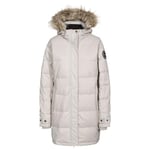 Trespass Ophelia, Stone, M, Warm Waterproof Down Jacket with Removable Hood 90% Down for Ladies, Beige, Medium