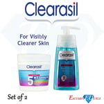 Clearasil Facial Cleansing Set 5in1 Cleansing Pads + Rapid Action Gel Wash 150ml