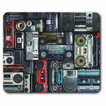 Computer Mouse Mat - Radios Cassette Player Retro Music Office Gift #14242