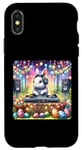 Coque pour iPhone X/XS Lapin de Pâques DJ à la fête du printemps. Platines de fête
