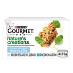 Purina Gourmet Nature's Creations Nourriture Humide Naturelle pour Chat avec Poisson de l'océan et Thon, 12 Paquets de 4 boîtes de 85 g – 48 boîtes