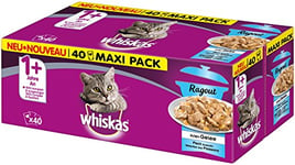 whiskas Cat Food Wet Food Ragout +1, 40 bags