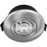 Nordtronic Low Profile Flexible downlight utomhus, Ø7,5 cm, borstad alu, 3000K
