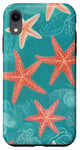 iPhone XR Seashell Coral Starfish Wave Trendy Decor Case