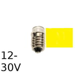 Gul LED signallampa T14x30 16lm E14 0,2W 12-30V