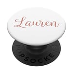 Lauren Personalized Blush Pink and White Custom Name PopSockets PopGrip: Swappable Grip for Phones & Tablets