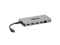 Tripp Lite USB C Docking Station USB Hub 4k w/ HDMI, Gbe Gigabit Ethernet, SD Card Reader, PD Charging - Dockningsstation - USB-C 3.1 / Thunderbolt 3 - HDMI - GigE