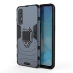 HAOYE Case for OPPO Find X2 Neo, 360 degree Rotating Ring Holder Kickstand Heavy Duty Armor Shockproof Cover, Double Layer Design Silicone TPU + Hard PC Case with Magnetic Car Mount. Blue