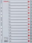 Esselte Register | A4 | Plast | Grå | 1-15