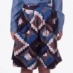 ALMOST FAMOUS  Blue Aztec Print Skirt Short Size US 8 UK 12 NH001 HH 03