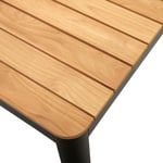 Bona, Udendørs bord, nordisk, moderne, solidt træ by Kave Home (H: 76 cm. x B: 200 cm. x L: 100 cm., Sort/Natur)