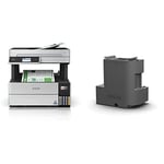 Epson EcoTank ET-5150 Print/Scan/Copy Wi-Fi, Cartridge Free Ink Tank Ink Tank Printer, With Up To 2 Years Worth Of Ink Included & C13T04D100 Xp5100 Maintenance Boxes, Black