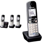 Panasonic KX-TG6823FRB DECT Téléphone Numérique sans Fil Répondeur Numérique, Base et 3 Combinés & Extra combiné supplémentaire KX-TG68xx Serie INCL. Chargeur de Table, Noir